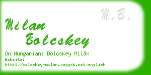 milan bolcskey business card