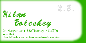 milan bolcskey business card